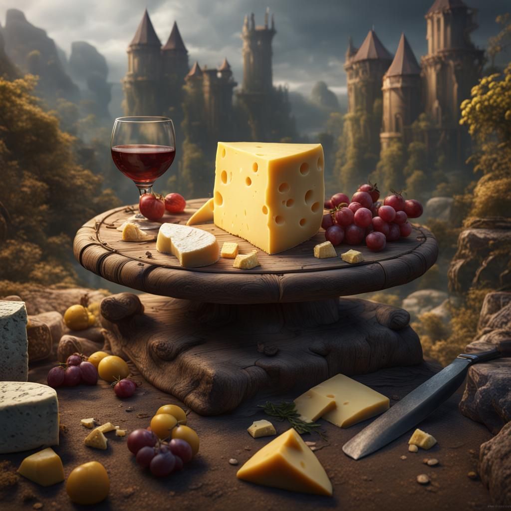 Detailed Matte Painting of Cheese in 8k
