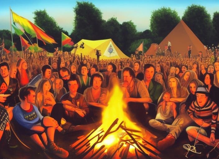 Glastonbury's Strummerville Campfire: Indie Fan Art