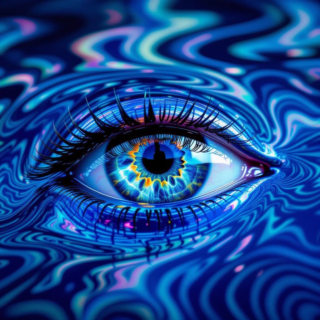 Abstract Oil Spill Photo Resembles Iridescent Eye