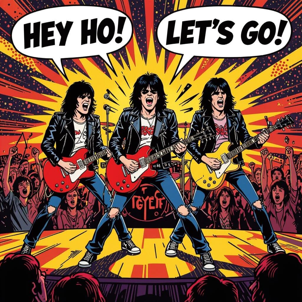 The Ramones Live: A Vibrant Pop Art Concert