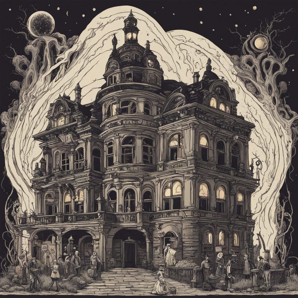 Ethereal Opera House with Cursed Shadowy Presence