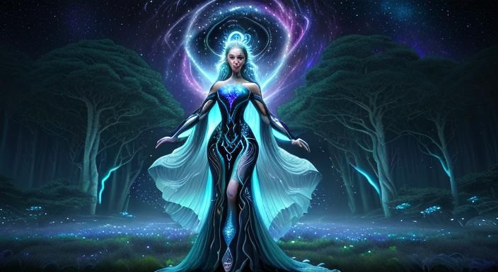 Surreal Science: 3D Portrait in a Starry Cosmos