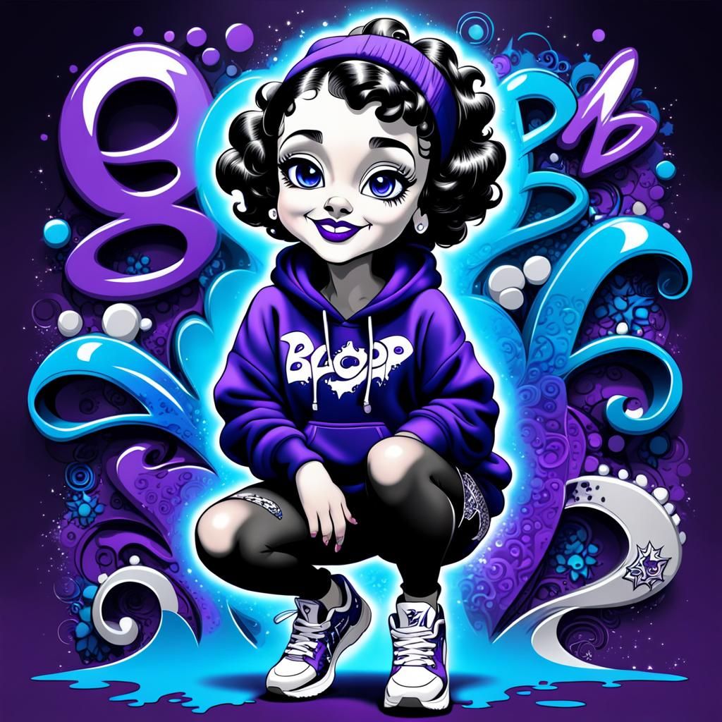 Betty Boop in Hip Hop Style with Graffiti