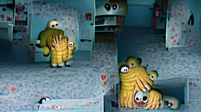 Surreal Horror Scene: Don't Hug Me I'm Scared
