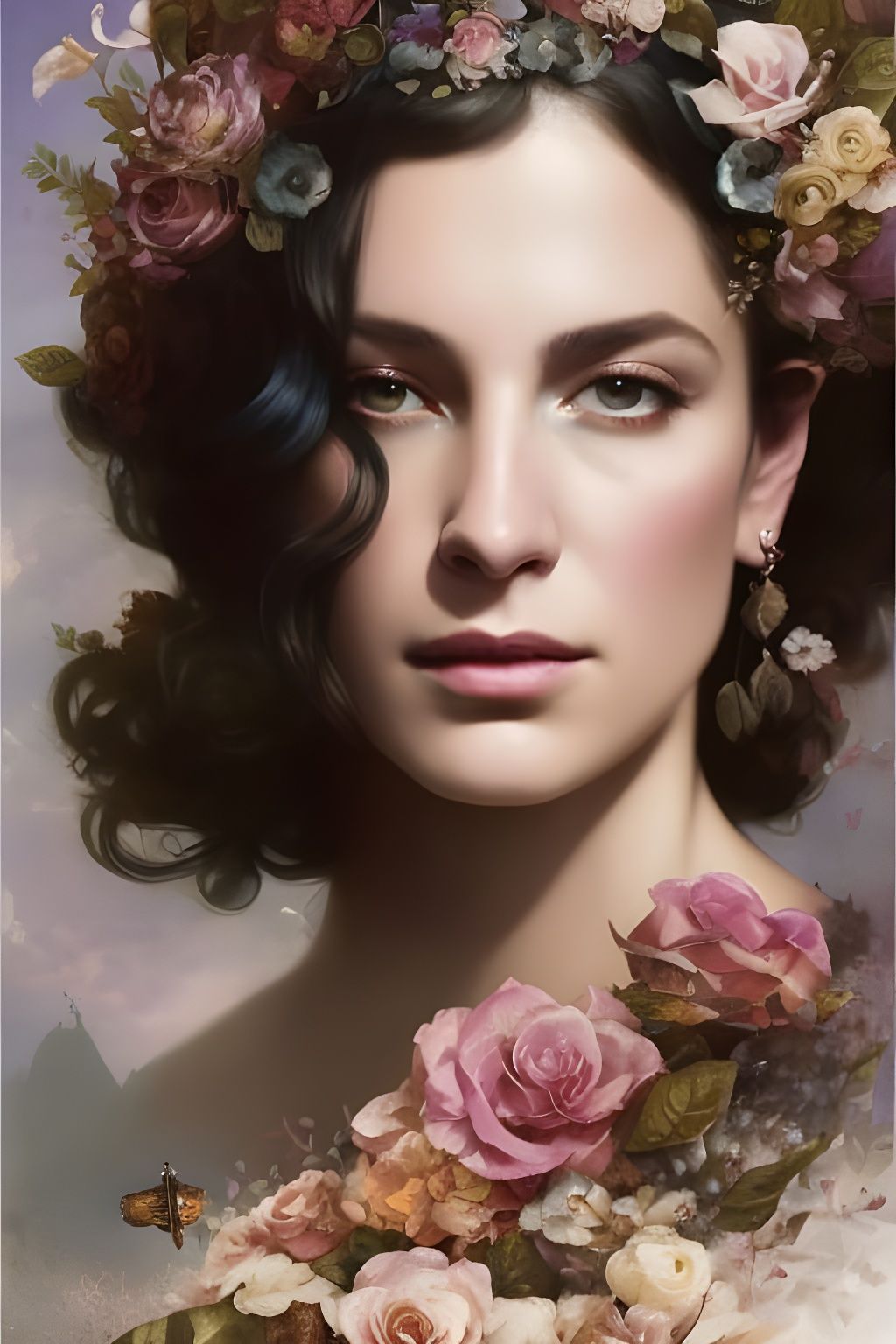 Gorgeous Princess Bride Portrait with Needlework Detail