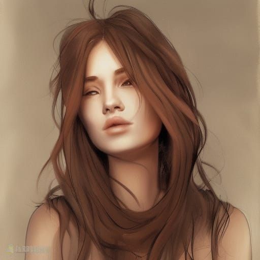 Detailed Portrait of a Shemale in Art Nouveau Style