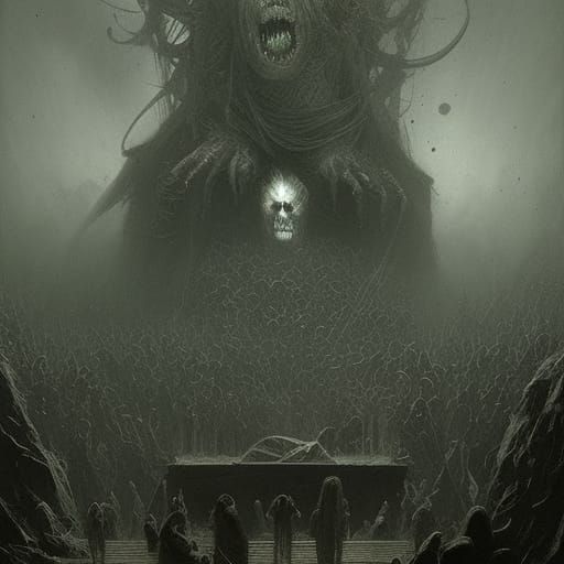 Horror Illustration Inspired by Metallica, Doré Style