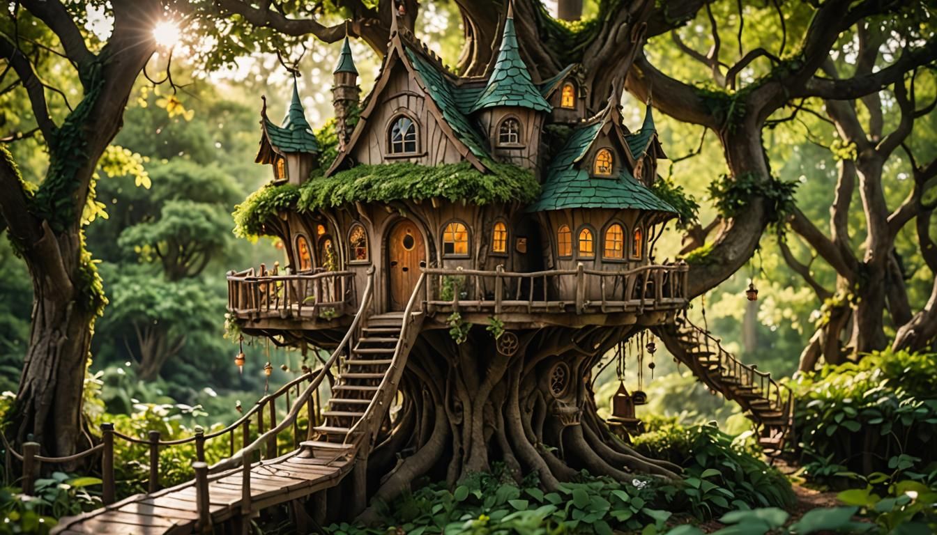 Enchanting Fairy Treehouse on Wooded Island