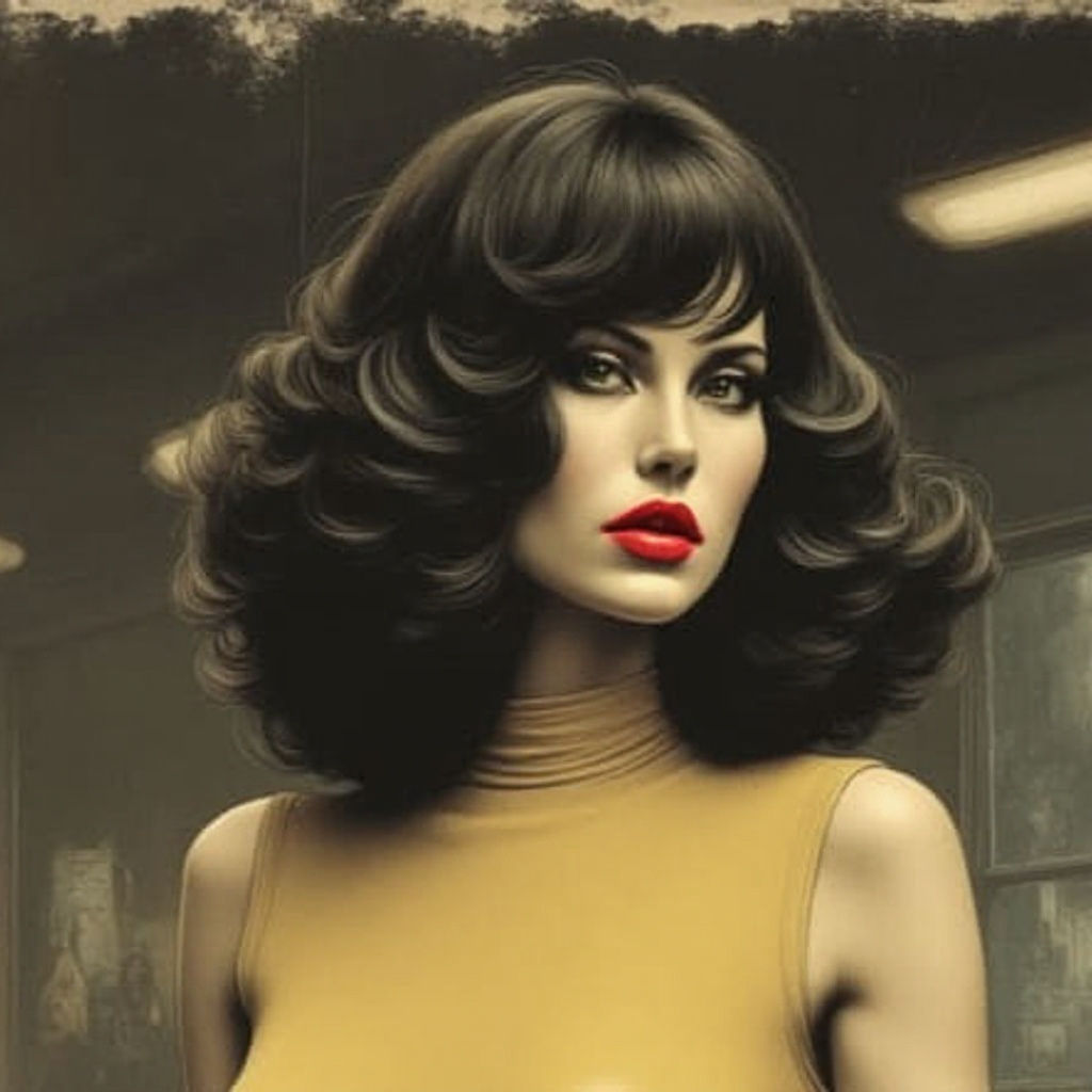 1970s Woman with Snake in Billiards Hall