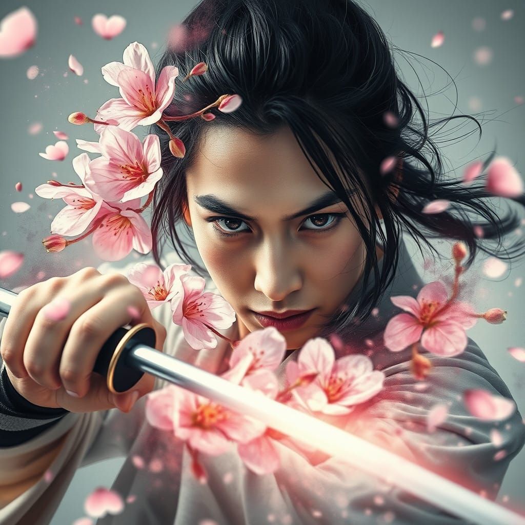 Swordmaster amidst Cherry Blossoms Harmony