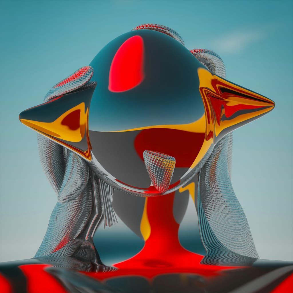 Expressive Sculpture of Reflected Glory, Photorealistic Deta...