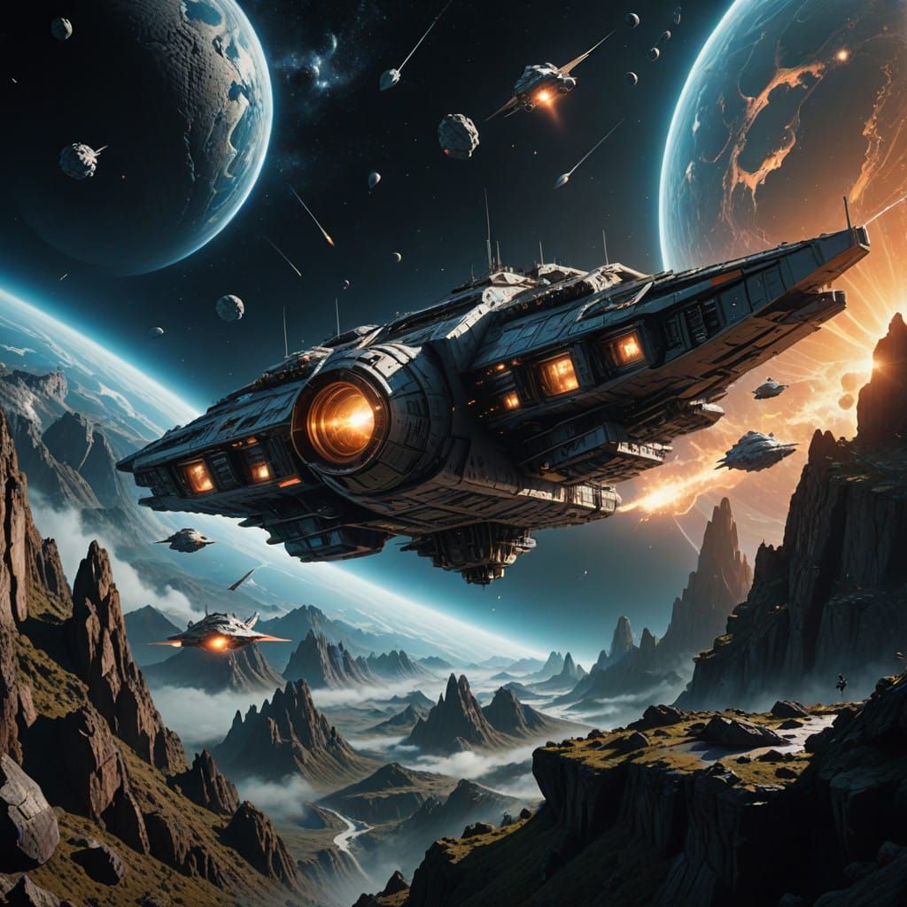 Star Cruisers Hide in Plain Sight Over Valley Landscape