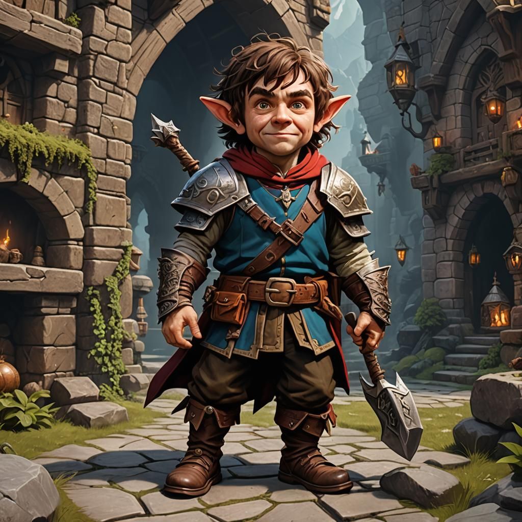Halfling Comedian in Dungeons and Dragons, Detailed Painting