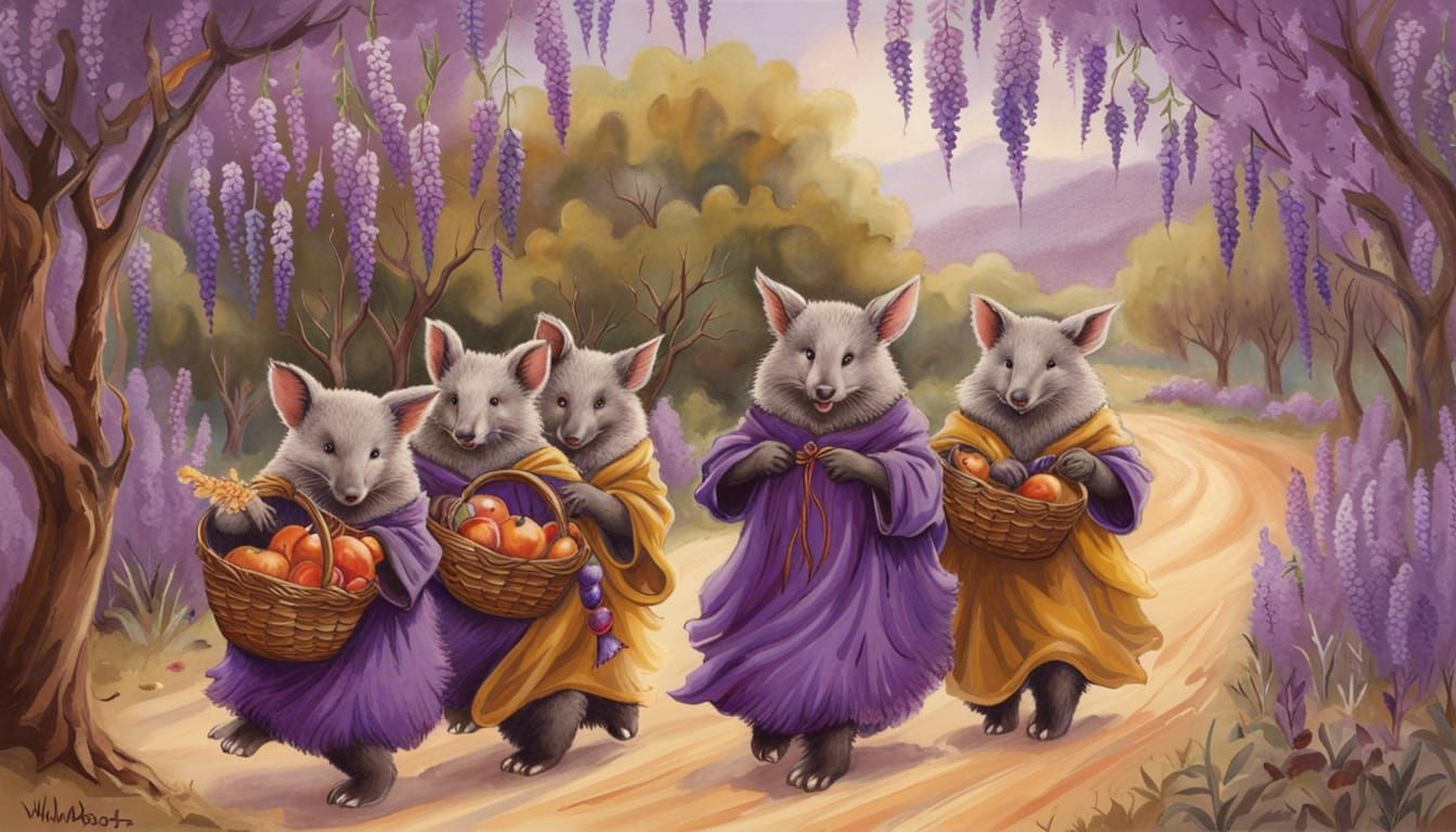 Witches Walloping Wombats in Wisteria Wardrobes