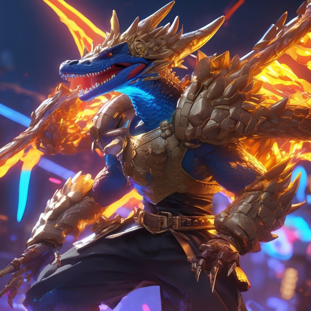 Armored Armadillo-Crocodile Hybrid in Anime Style