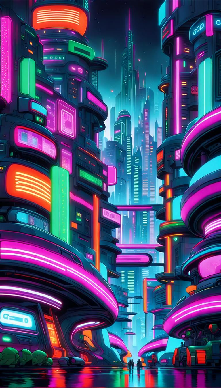 Cyberpunk Cityscape at Night