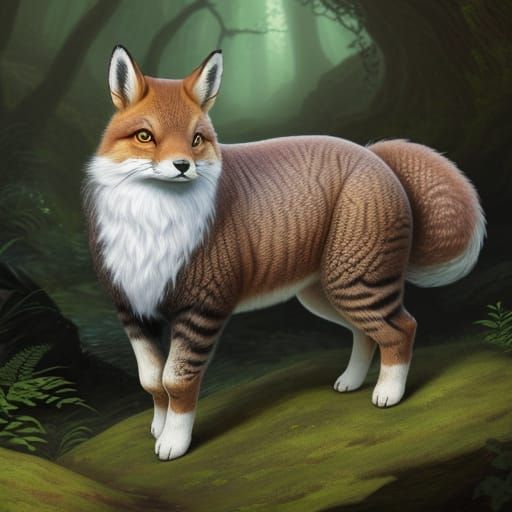 Mystical Hybrid Creature in Forest