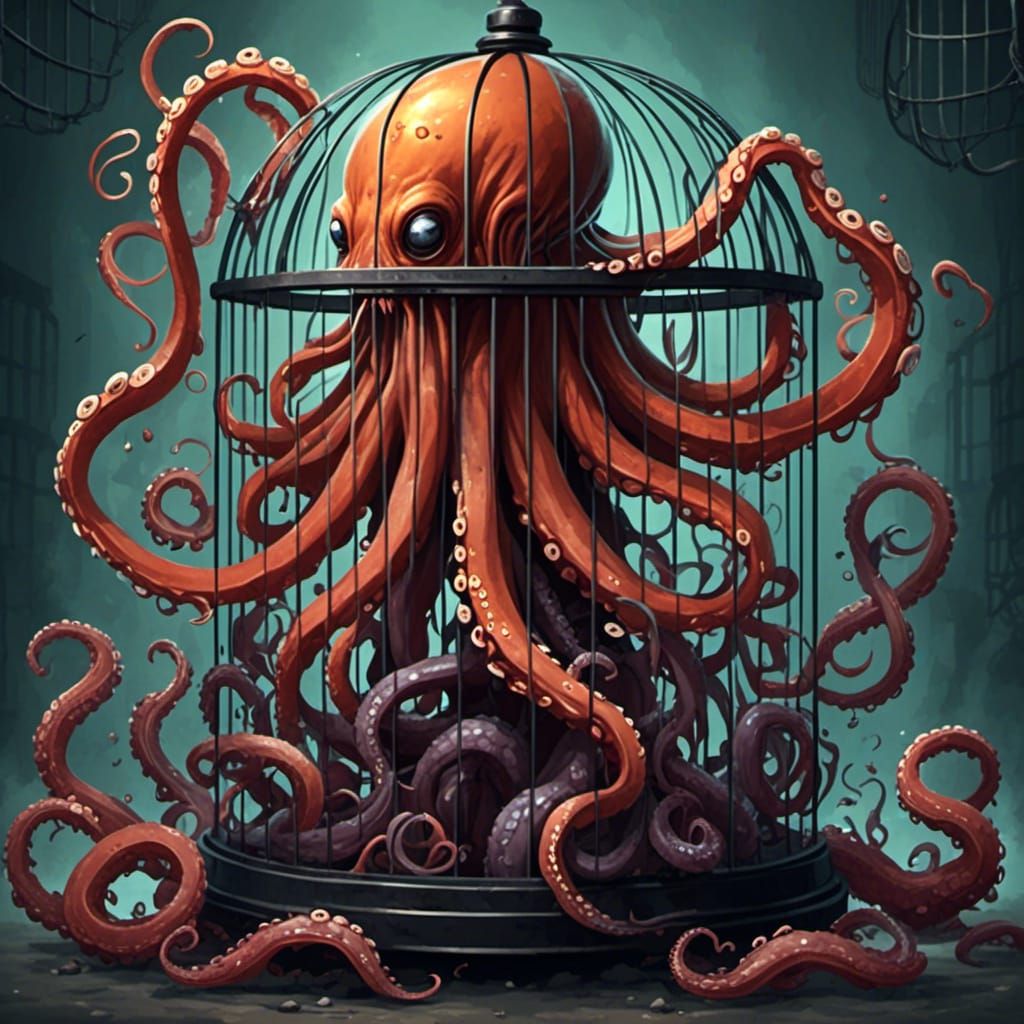 Virus Microbes Escape Cage Unlocked by Octopus