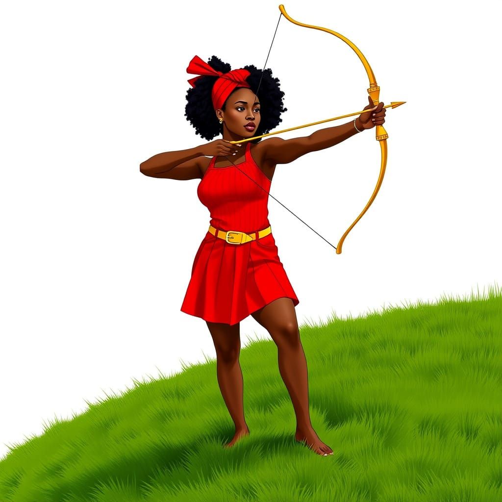 A beautiful Archer with her bow drawn