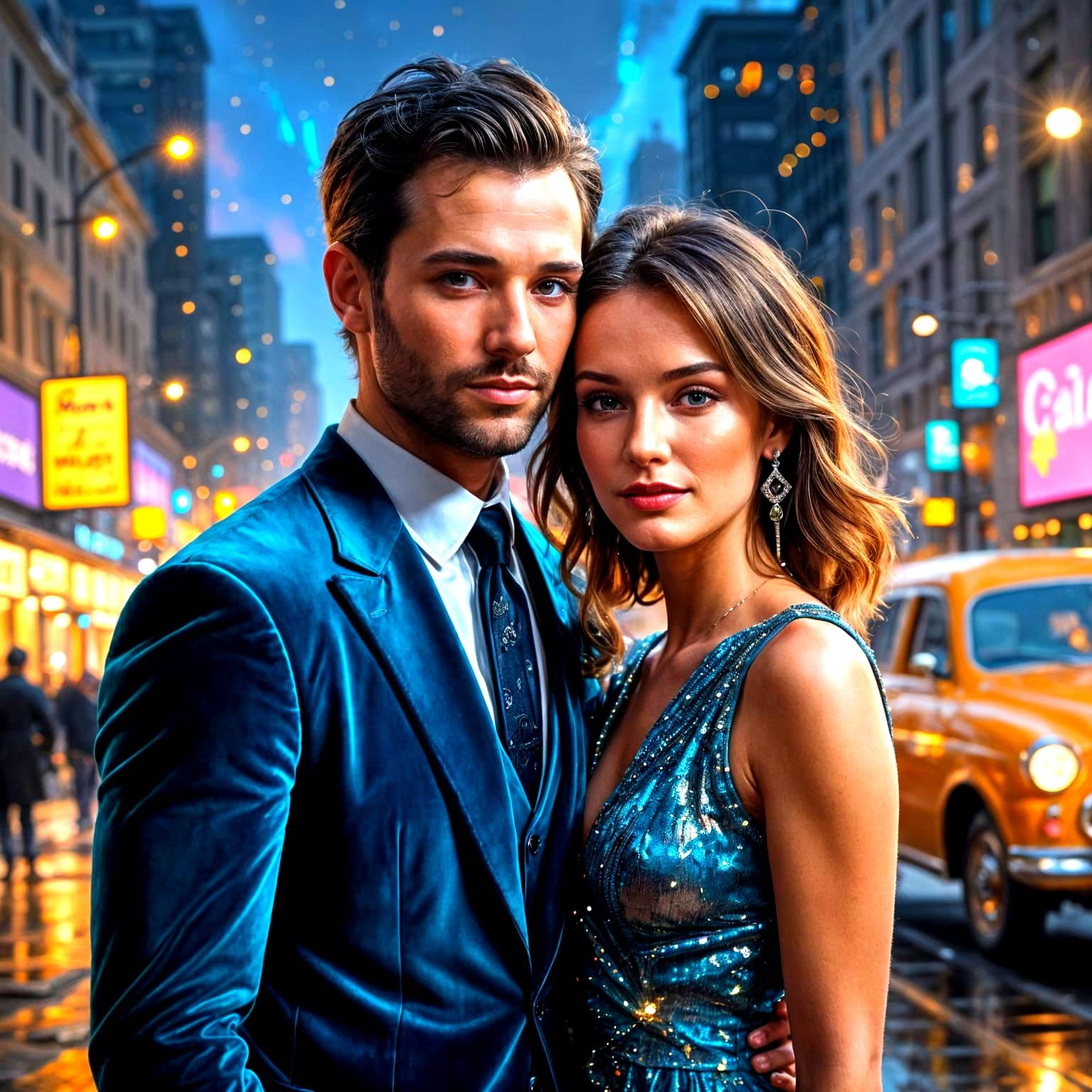 Velvet Dreams in Intense Lighting: A Glamorous Fashion Portr...