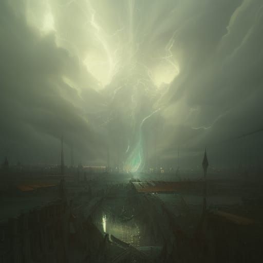 Thought Tornado in Dark Fantasy Style