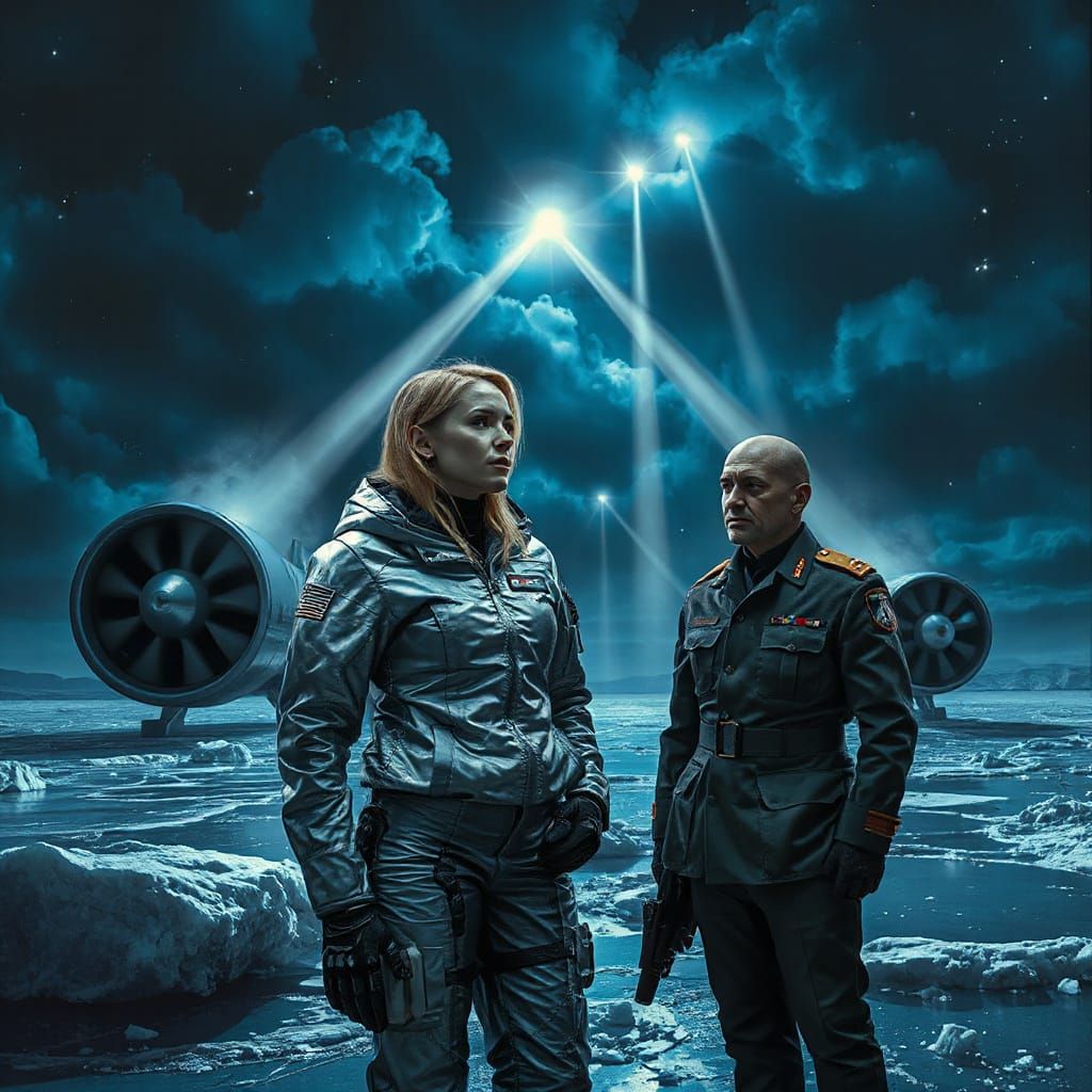 Arctic Base Pilot in Dramatic Dark Style