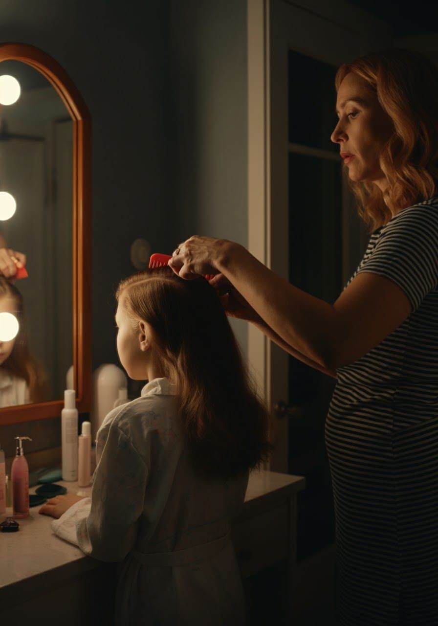 Heartwarming Mother-Daughter Moment in Cinematic Style