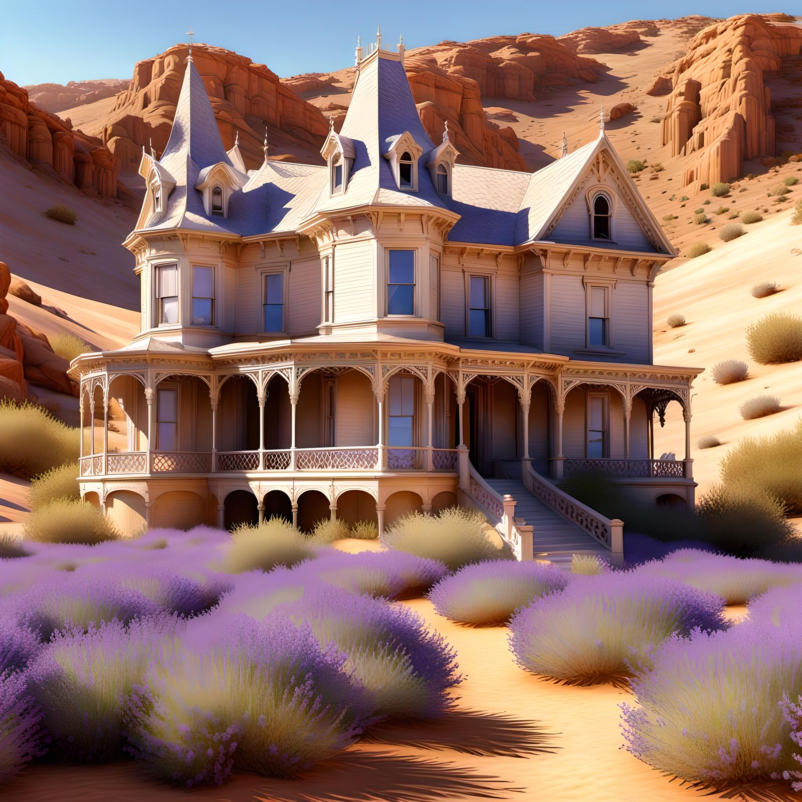 Addams Family Mansion in Desert Canyon