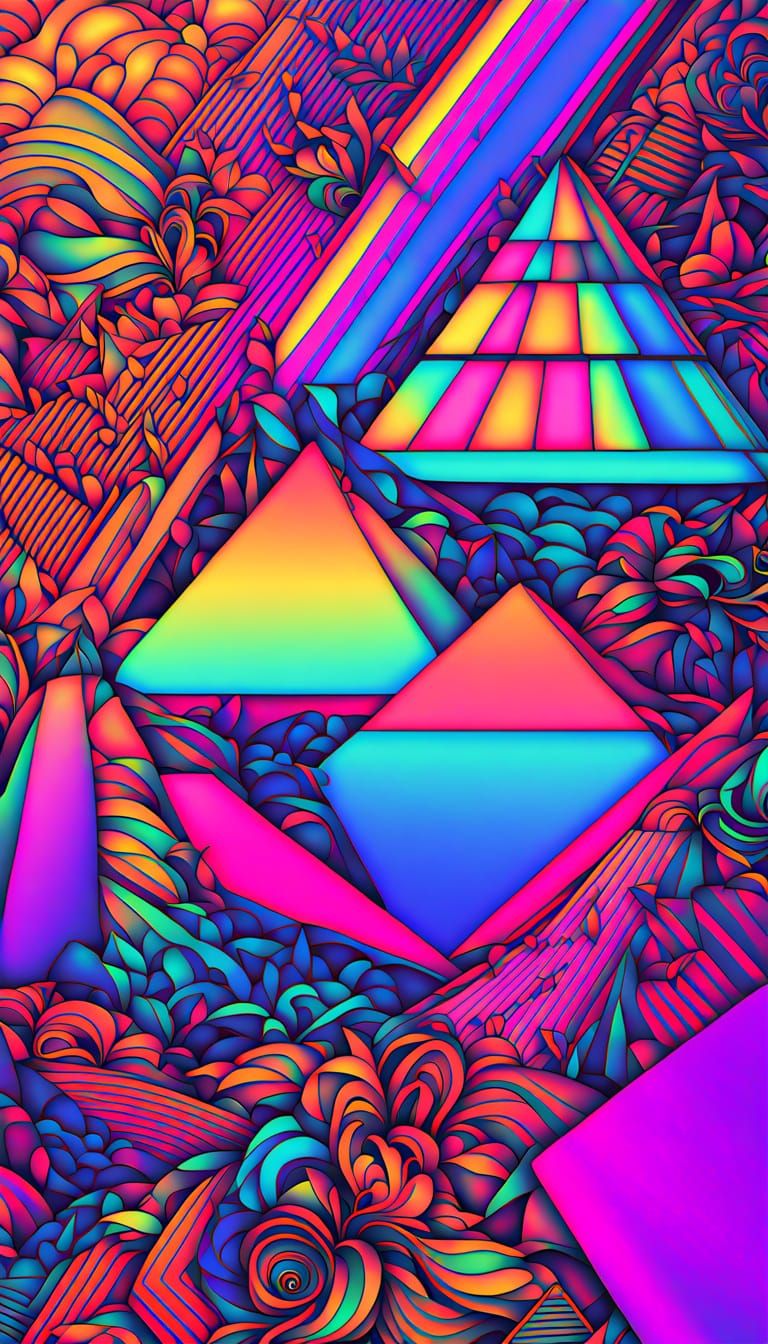 Psychedelic Iridescent Geometric Op-Art Masterpiece