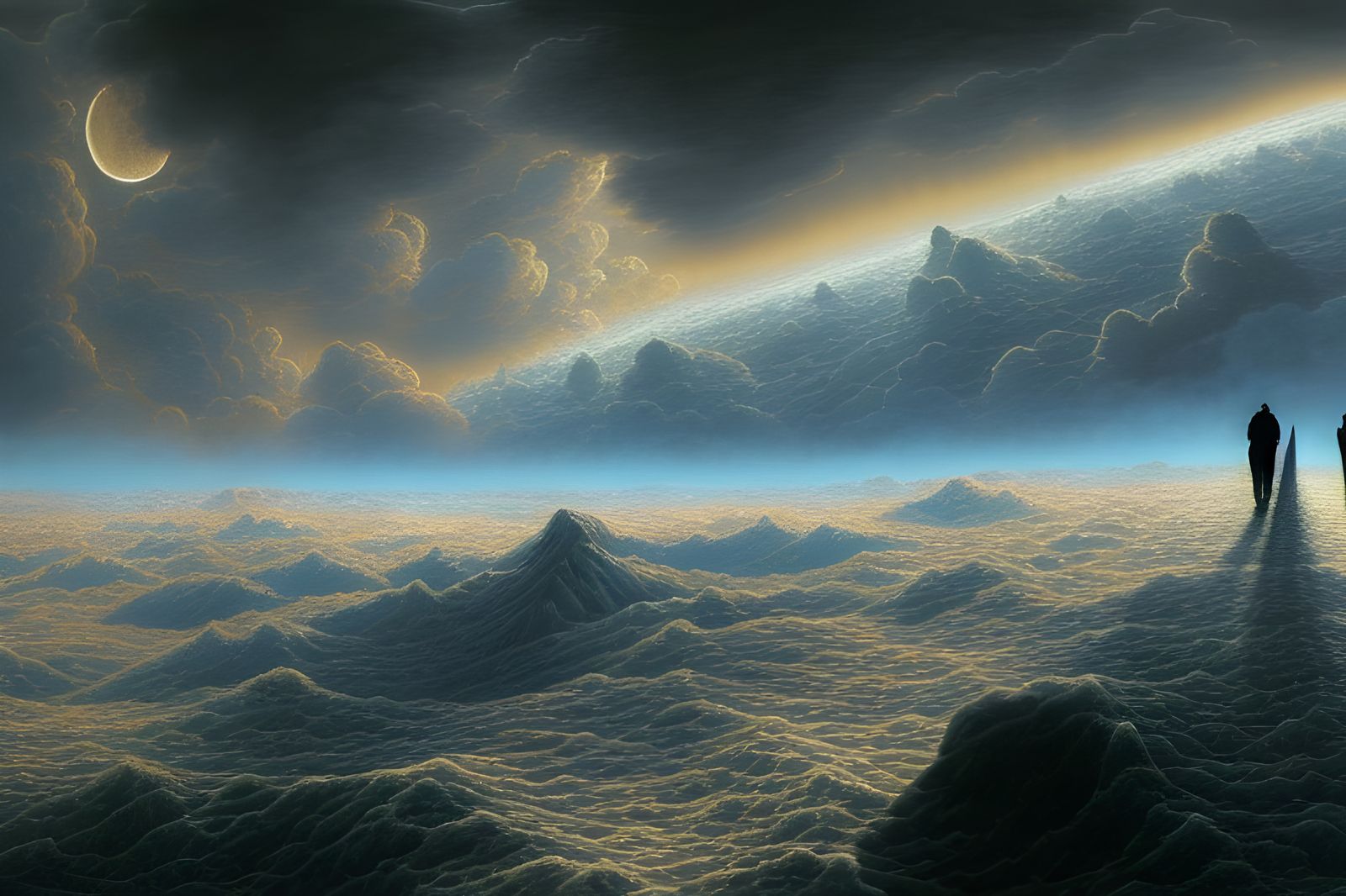 Surreal World Walker on Metal Archway