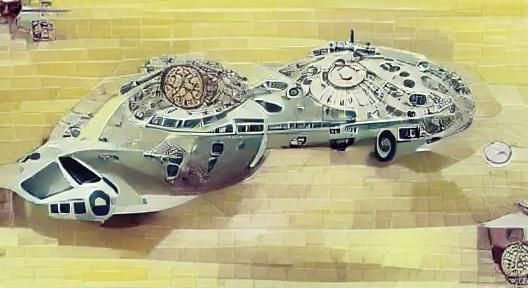 1950s Retro Sci-Fi Millennium Falcon
