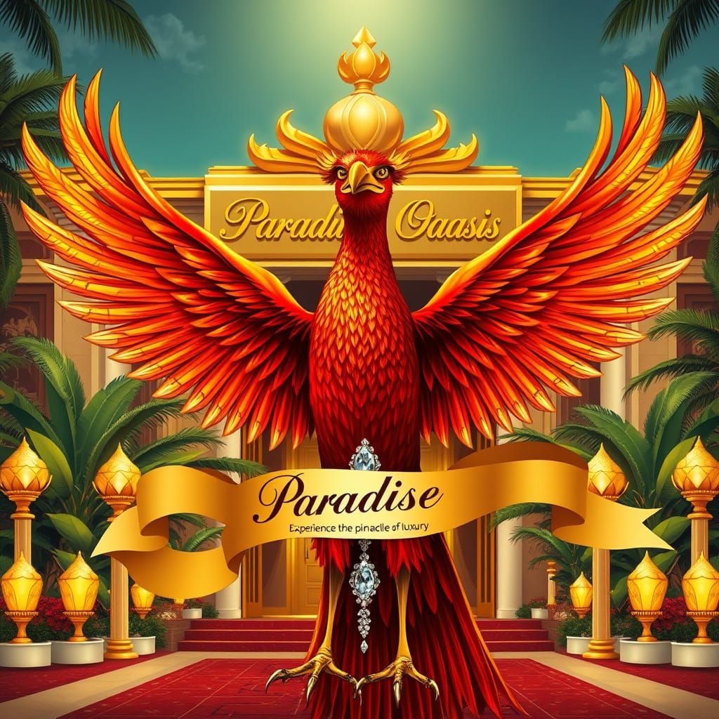 Phoenix Bird in Opulent Art Deco Style