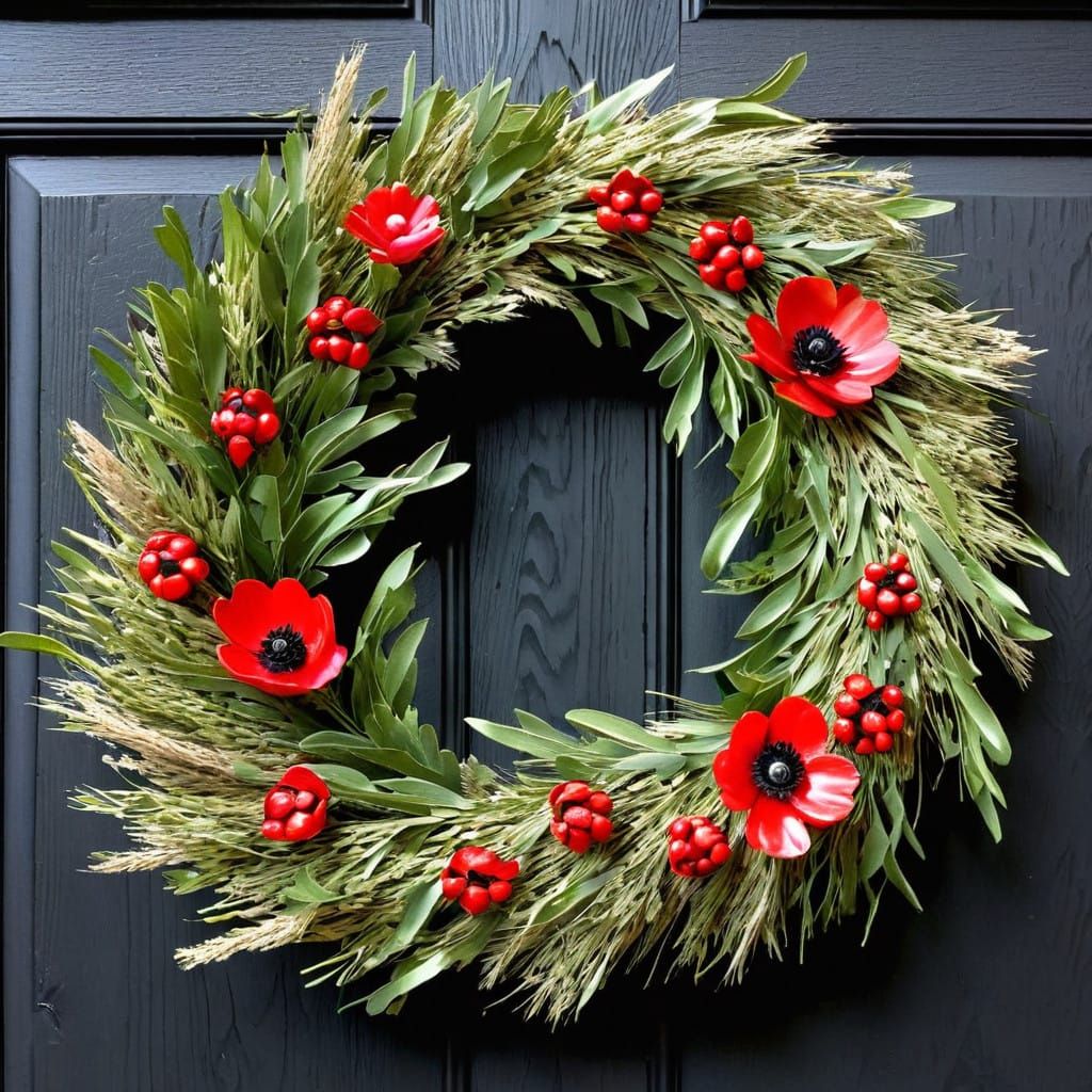Vibrant Palestinian Floral Wreath in Rustic Style