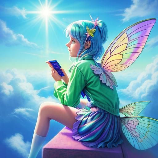 Neon-Winged Fairy's Prison Call in Divine Light