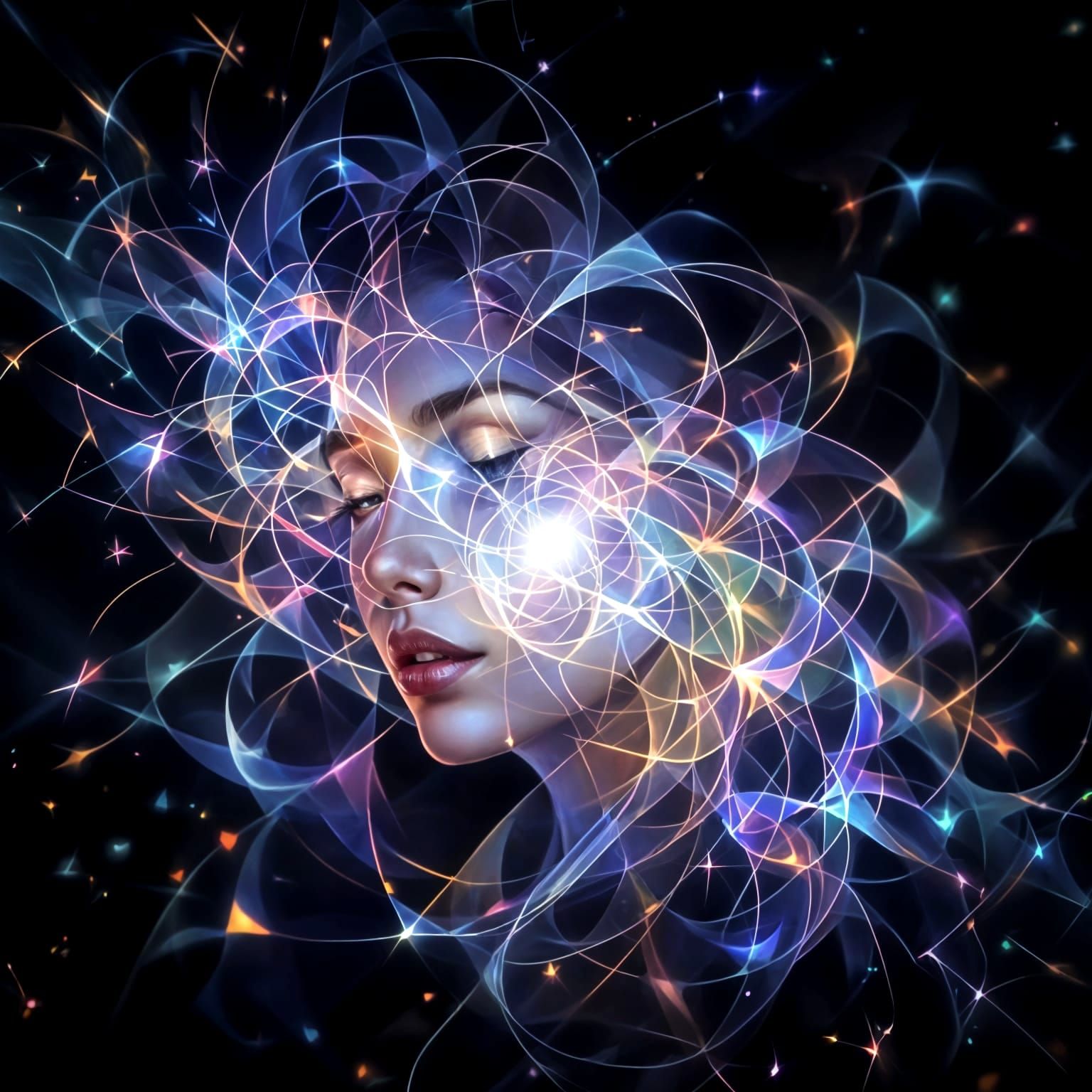 Fractal Abstract Mysterious Woman Striking Stunning Exotic