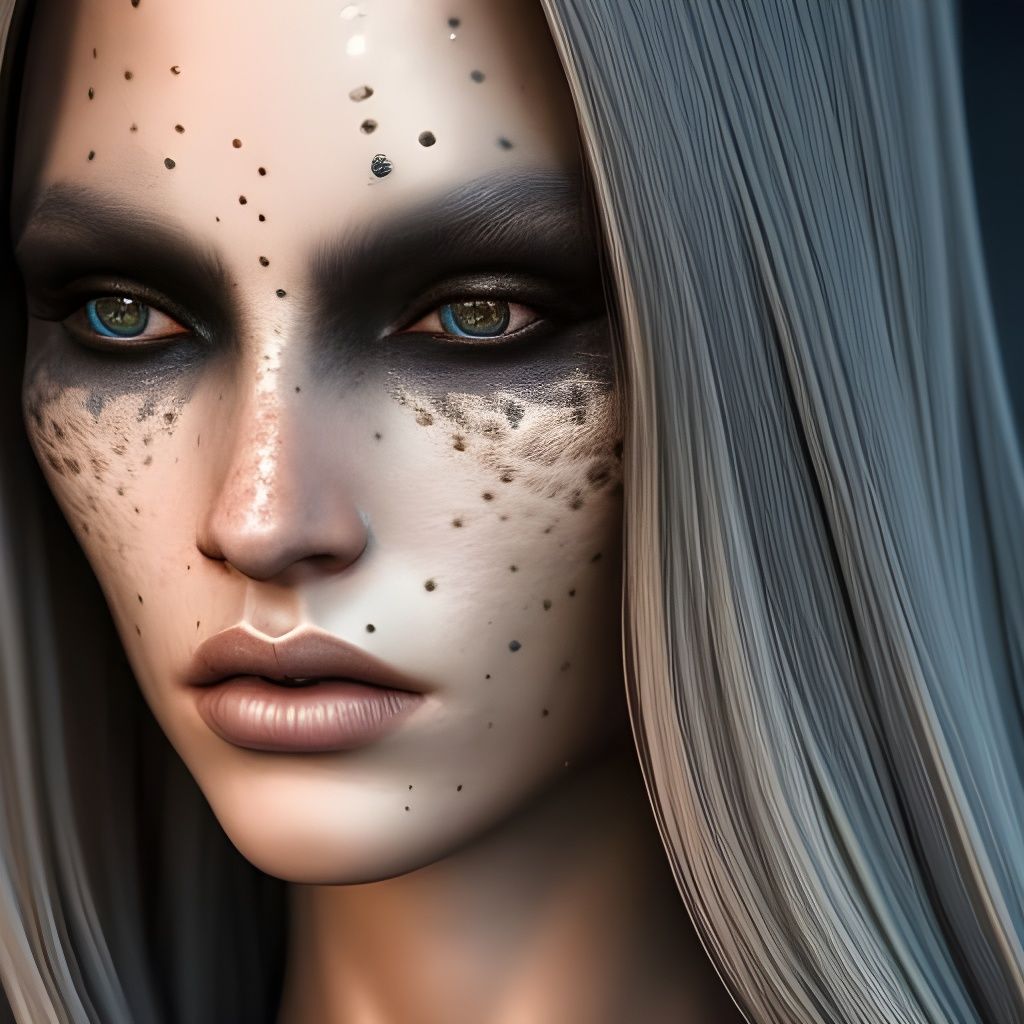 Lizard Girl Portrait in Post-Apocalyptic Style