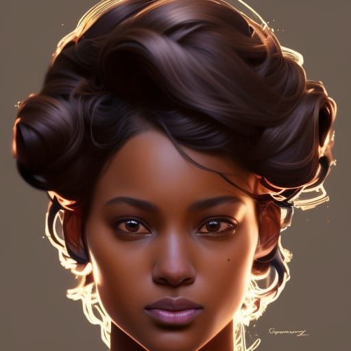 Hyperdetailed Portrait of a Person with Brown Skin