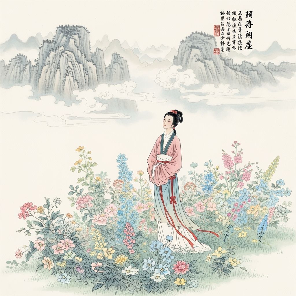 Woman in Ancient Chinese Painting Style
