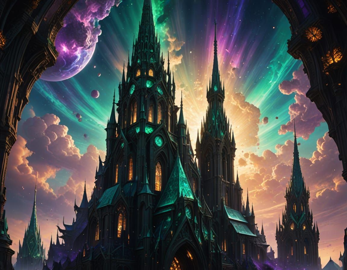 Ethereal Ascension to the Celestial Cathedral