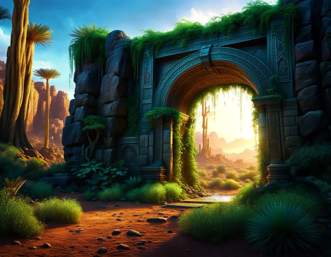 Forest Glade Portal to Desert Oasis