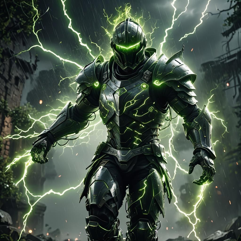 Electric Knight Charges: Epic 3D Game Cinematic