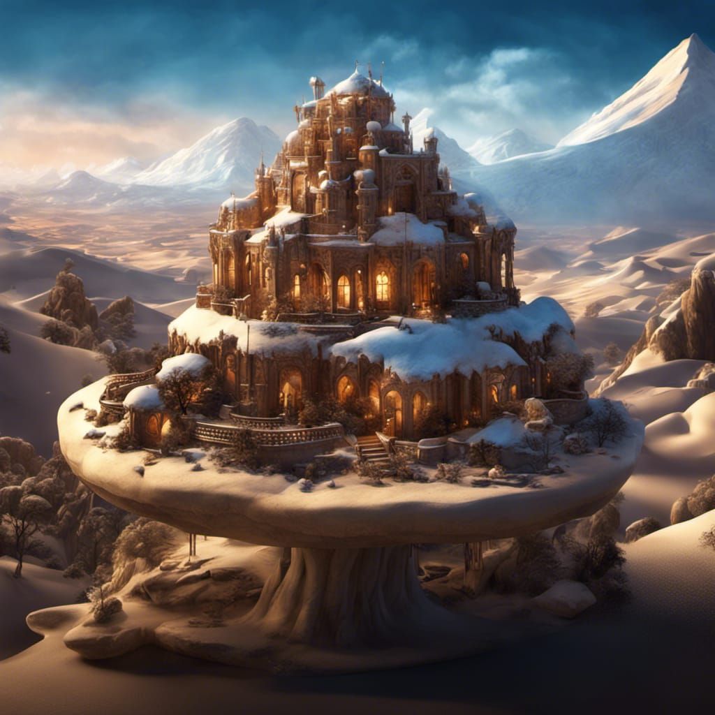 Sahara Desert Winter Wonderland: Detailed Matte Painting
