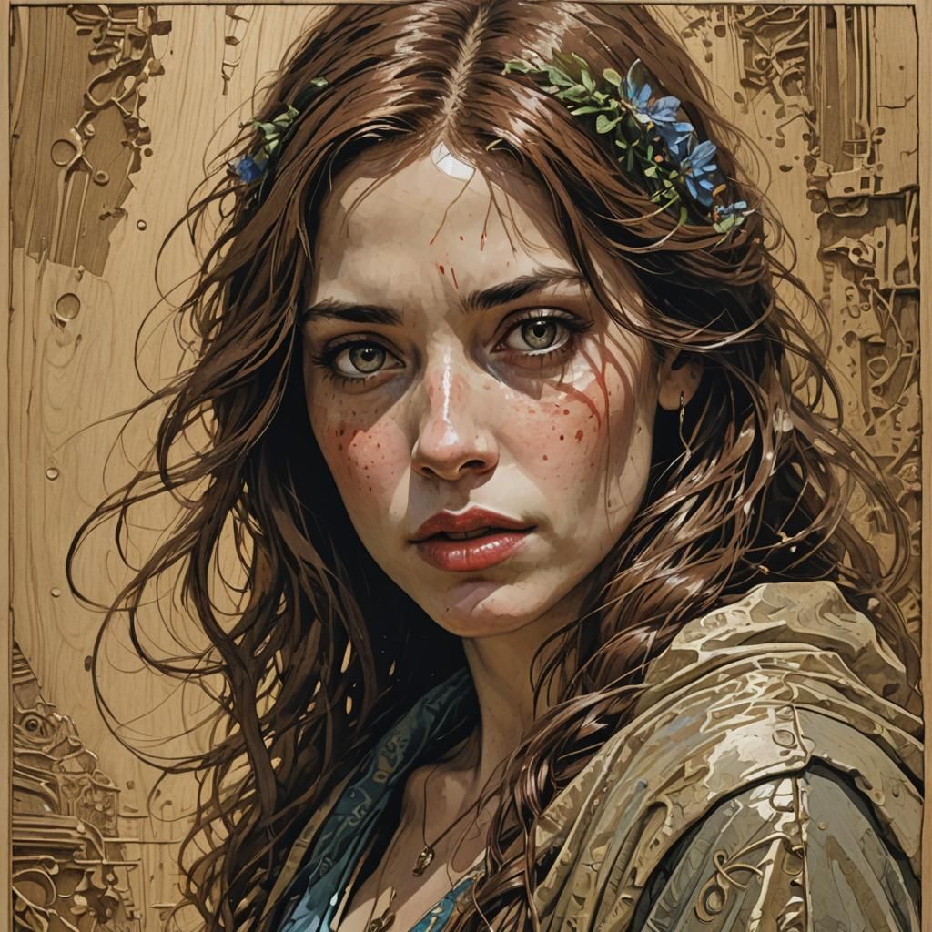 Elegant Portrait in Impressionistic Comic Art Style