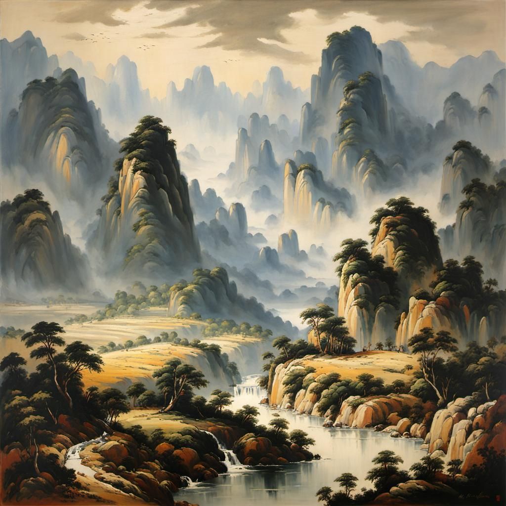 Serene Chinese Landscape in Traditional Style