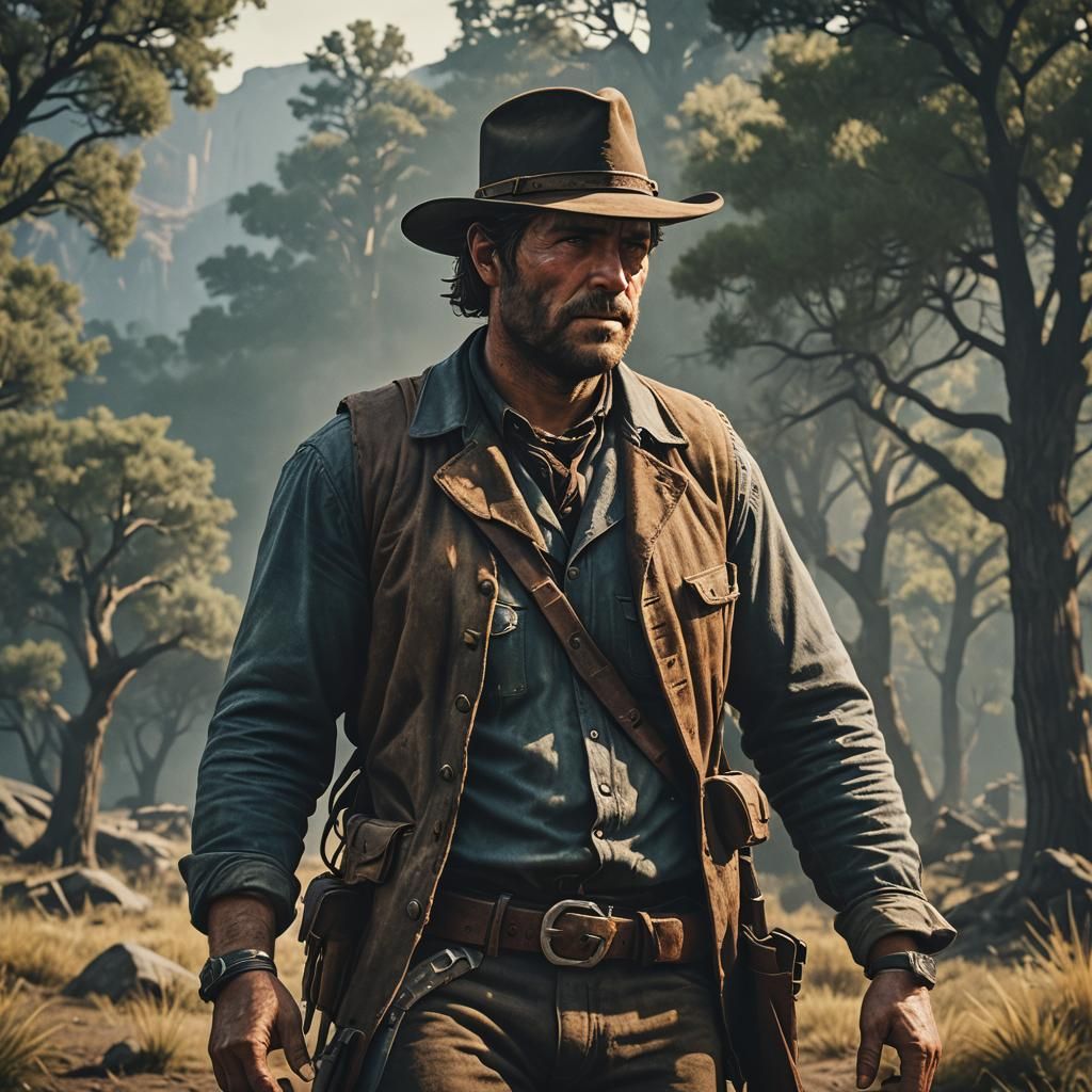 Dramatic Film Still of Arthur Morgan