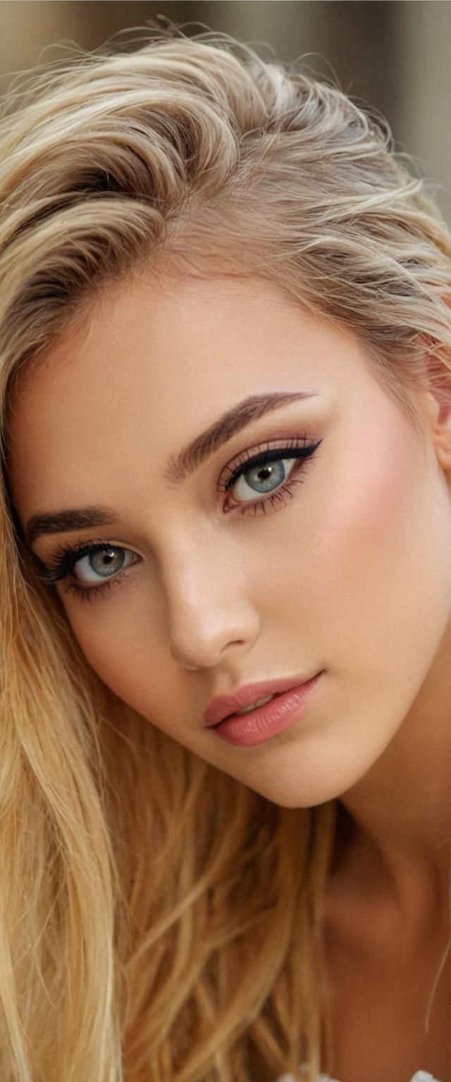 Portrait of a Beautiful Young Girl with Makeup