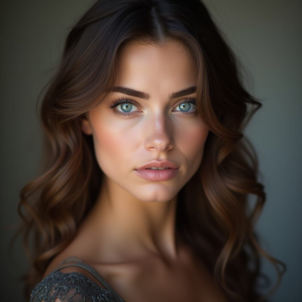 Striking Portrait of a Woman with Blue Eyes