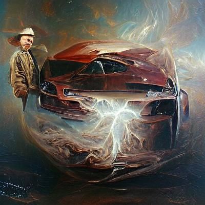 Nikola Tesla Portrait in Oil Painting Style