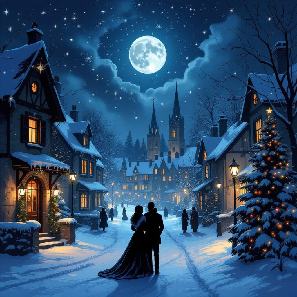 Darkly Festive New Year Eve Digital Painting