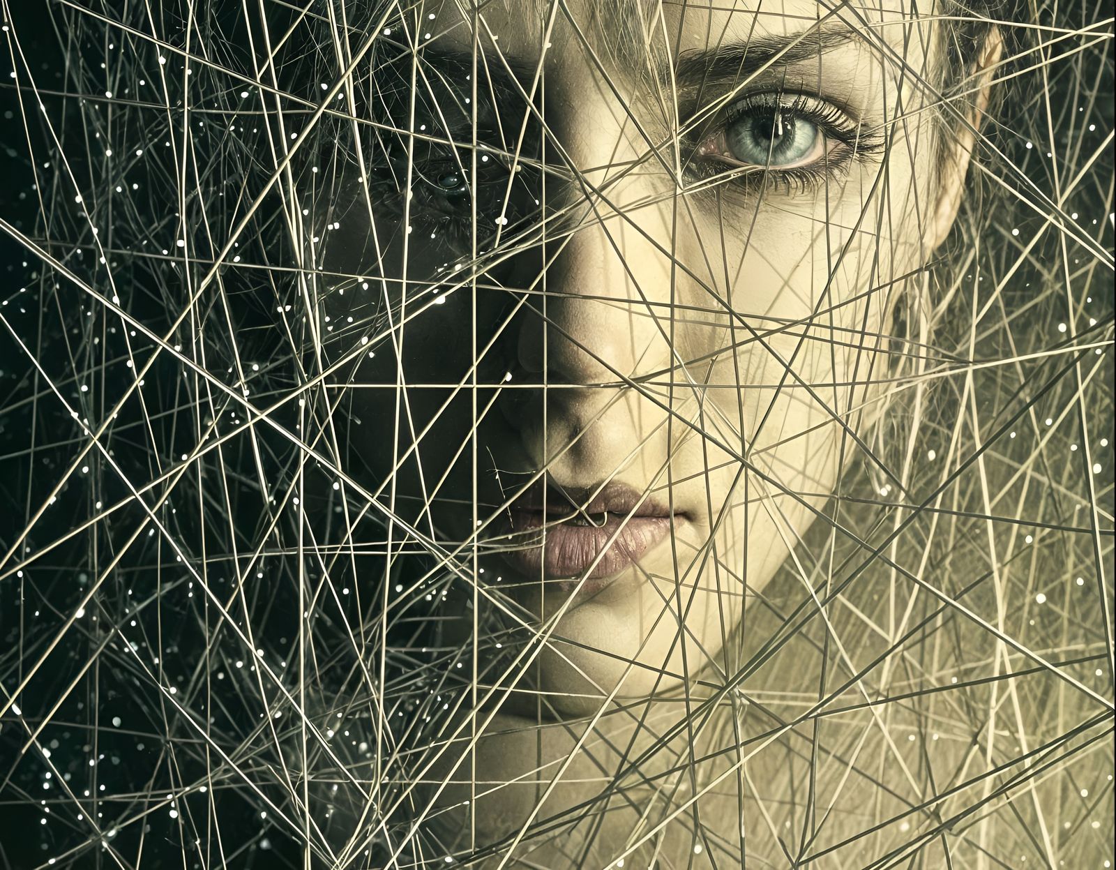 Ethereal Portrait in Vibrant Mixed Media